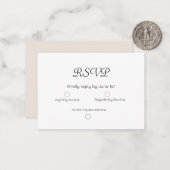 クリームセージウェディングRSVPカード ノートカード (正面/裏面インサイチュ)