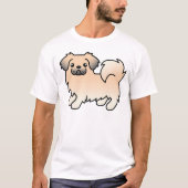 クリームセーブルチベットスパニエル犬かわいい漫画の犬 Tシャツ (正面)