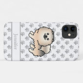 クリームセーブルポメラニアンのかわいいキャラクター犬と名前 Case-Mate iPhoneケース (裏面(横))