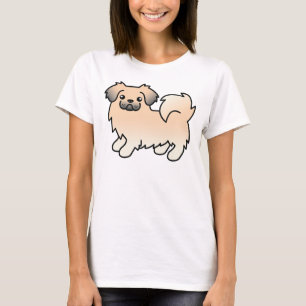 クリームセーブル チベットン・スパニエル かわいい カートゥーン 犬 Tシャツ