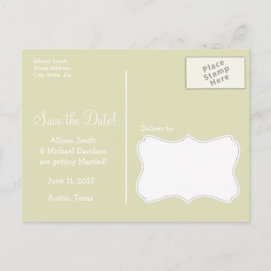 クリームゼブラストライプアニマルプリント;デイジー 案内ポストカード (裏面)