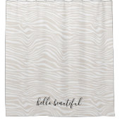 クリームゼブラプリパーソナライズされたント シャワーカーテン (正面)