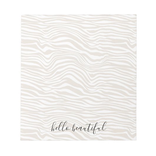 クリームゼブラ印刷 ノートパッド (正面)