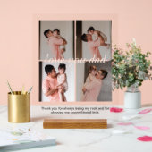 クリームソフトハッピーパパの日ギフトフォトコラージュ アクリルサイン (ウェディング)