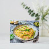 クリームソースのアスパラガスパスタ シーズンポストカード (スタンド正面)