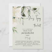 クリームタイイングザノットアジサイブライダルシャワー 招待状 (正面)