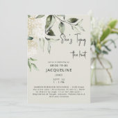 クリームタイイングザノットアジサイブライダルシャワー 招待状 (スタンド正面)