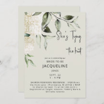 クリームタイイングザノットアジサイブライダルシャワー