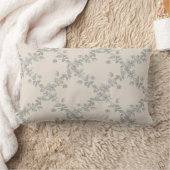 クリームタウペバラセージ格子パターン ランバークッション (ブランケット)