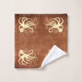 クリームタコonチョコレート – バスルームタオルセット バスタオルセット (ウォッシュタオル)