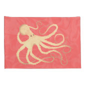 クリームタコon珊瑚 – 2標準ピロロケース 枕カバー (裏面-右)