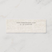 クリームタンエレガントリネンルックイヤリングディスプレイ スキニー名刺 (裏面)