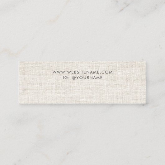 クリームタンエレガントリネンルックイヤリングディスプレイ スキニー名刺 (裏面)