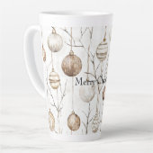 クリームタンオーガニッククリスマスオーナメント カフェラテマグ (左アングル)