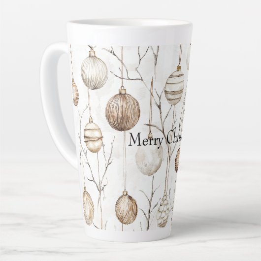 クリームタンオーガニッククリスマスオーナメント カフェラテマグ (左アングル)