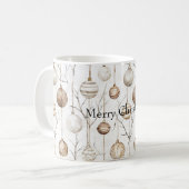 クリームタンオーガニッククリスマスオーナメント コーヒーマグカップ (正面左)