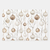 クリームタンオーガニッククリスマスオーナメント ラッピングペーパーシート (正面)