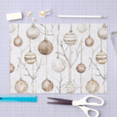 クリームタンオーガニッククリスマスオーナメント 薄葉紙 (クラフト)