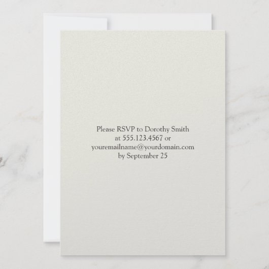 クリームタン ダマスク スワールズ ポストウェディング 招待状 (裏面)