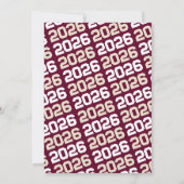 クリームタン&バーガンディ卒業写真招待状 招待状 (裏面)