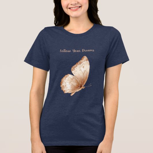 クリームタン ボヘミアン バタフライ トライブレンドTシャツ (正面)
