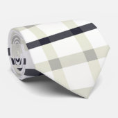 クリームタータンチェック(グレーとブラック) ネクタイ (ロール)