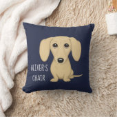 クリームダクシュンド漫画ウィーナードッパーソナライズされたグ クッション (ブランケット)