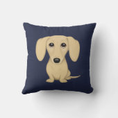 クリームダクシュンド漫画ウィーナードッパーソナライズされたグ クッション (裏面)