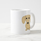 クリームダシュント |かわいいウィーナー犬の恋人 ジャンボコーヒーマグカップ (正面右)