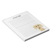 クリームダシュント |かわいい漫画ウィーナー犬が並ぶ ノートパッド (アングル)