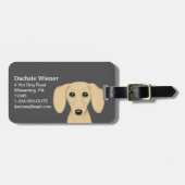 クリームダシュンドウィーナードッグカートーパーソナライズされたン ラゲッジタグ (正面横)