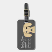 クリームダシュンドウィーナードッグカートーパーソナライズされたン ラゲッジタグ (正面縦)