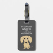 クリームダシュンドウィーナードッグカートーパーソナライズされたン ラゲッジタグ (裏面縦)