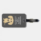 クリームダシュンドウィーナードッグカートーパーソナライズされたン ラゲッジタグ (裏面横)