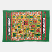 クリームダシュンドドッグカウントダウンクリスマスアドベント キッチンタオル (横)