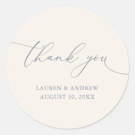 クリームダスティブルーグレー結婚ミニマリスト ラウンドシール