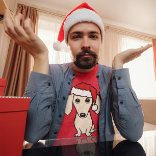 クリームダックスシュントかわいいサンタドッグクリスマス Tシャツ