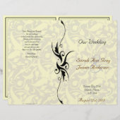 クリームダマスクユダヤ式ウェディングプログラム (正面/裏面)