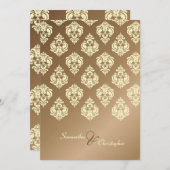 クリームダマスク/フェイク銅結婚式招待状 招待状 (正面/裏面)