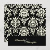 クリームダマスク、特注結婚式招待状 招待状 (正面/裏面)