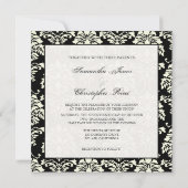 クリームダマスク、特注結婚式招待状 招待状 (裏面)