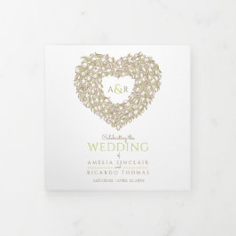 クリームチューリップハートアートの物語結婚の献身 三つ折りプログラム