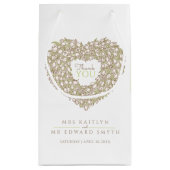 クリームチューリップハート感謝していアートユー結婚式の引き出物 スモールペーパーバッグ (裏面)