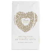 クリームチューリップハート感謝していアートユー結婚式の引き出物 スモールペーパーバッグ (正面)