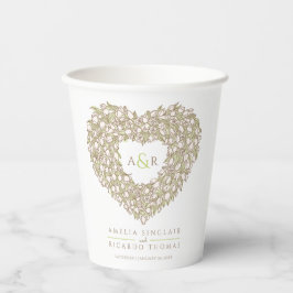 クリームチューリップリースブラウンインクアート結婚ズ 紙コップ