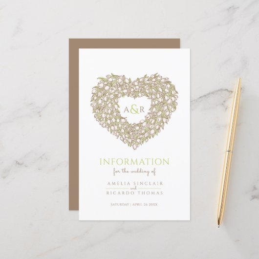 クリームチューリップ結婚ハートのゲスト情報 (正面/裏面インサイチュ)