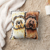 クリームチョコレートラブラドールスケッチ クッション (ブランケット)