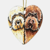 クリームチョコレートラブラドール セラミックオーナメント (左)