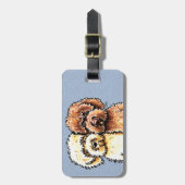 クリームチョコレートラブラドール ラゲッジタグ (正面縦)