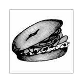 クリームチーズ、ケーパー、ロックスNYCスタンプ付きベーグル ラバースタンプ (インプリント)